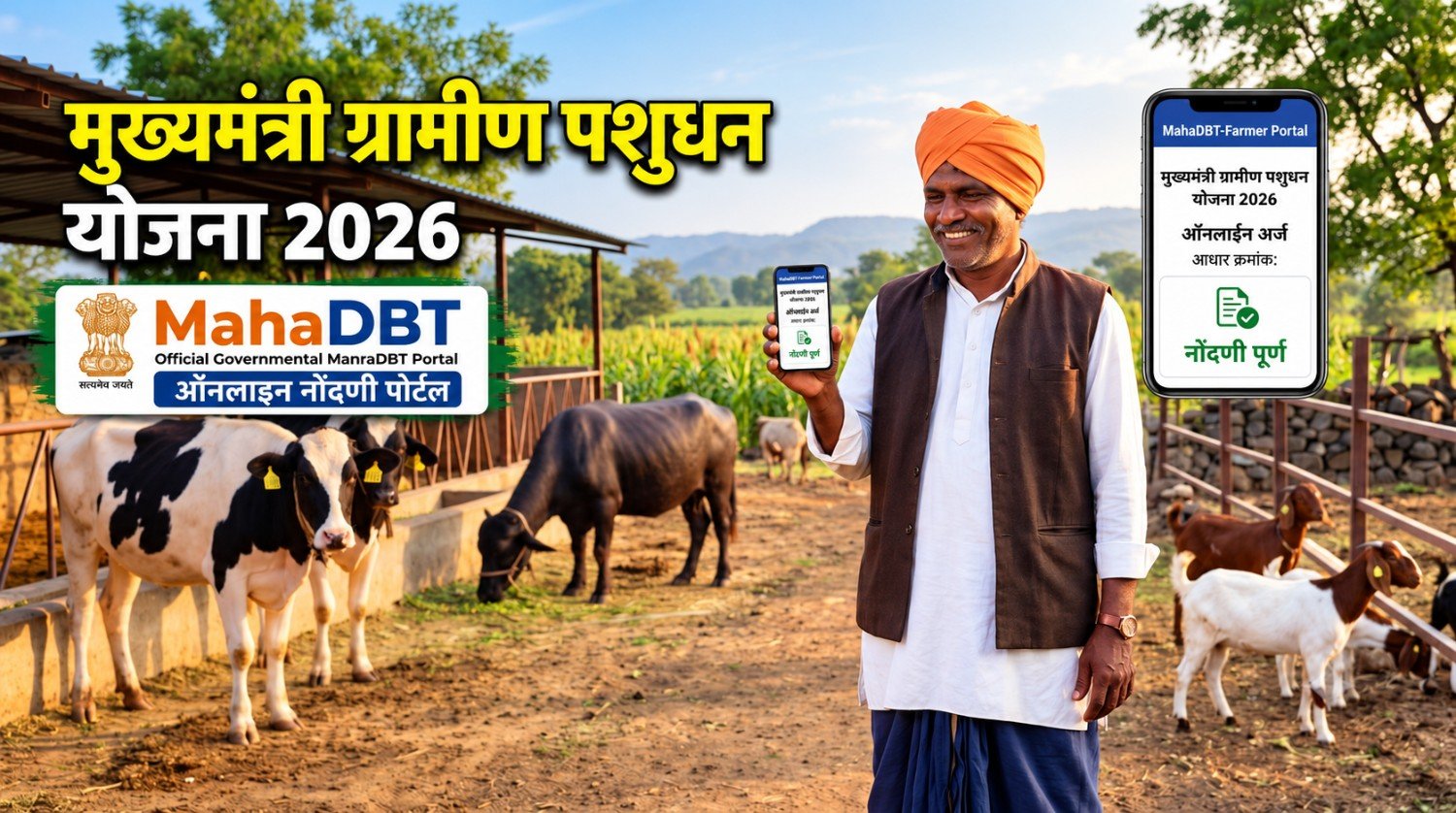 मुख्यमंत्री ग्रामीण पशुधन योजना 2026 MahaDBT अर्ज प्रक्रिया